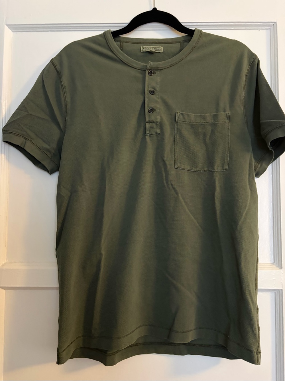 Men's Short-Sleeve Olive Henley Pocket Tee